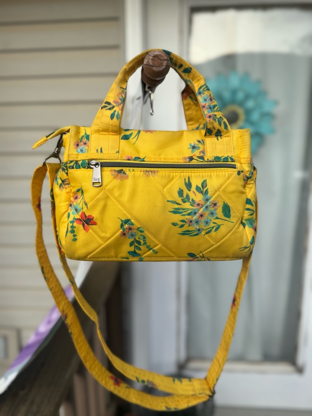 Lug Yellow Floral Quilted Crossbody Bag
